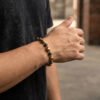 Buddha & Karma Double Power Wealth Magnet Bracelet - Pyrite, Black Agate