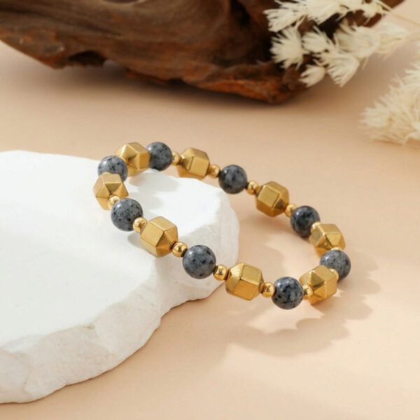 Buddha & Karma Double Power Wealth Magnet Bracelet - Pyrite, Black Agate