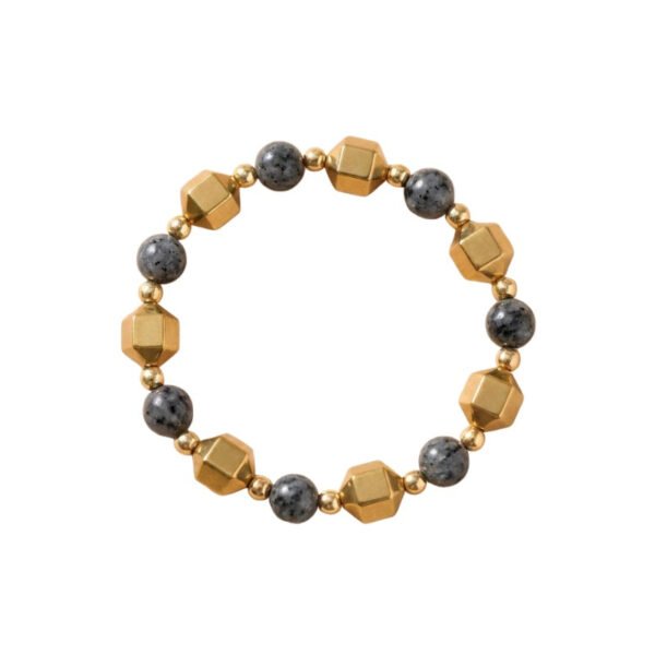 Buddha & Karma Double Power Wealth Magnet Bracelet - Pyrite, Black Agate