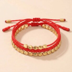 RedCopperBeadsBraceletSet1 Buddha & Karma Red Copper Beads Bracelet Set