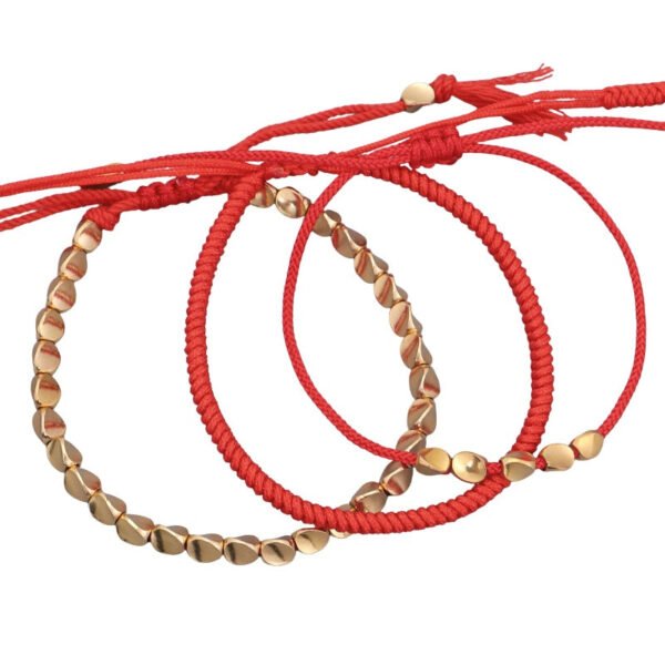 Buddha & Karma Red Copper Beads Bracelet Set