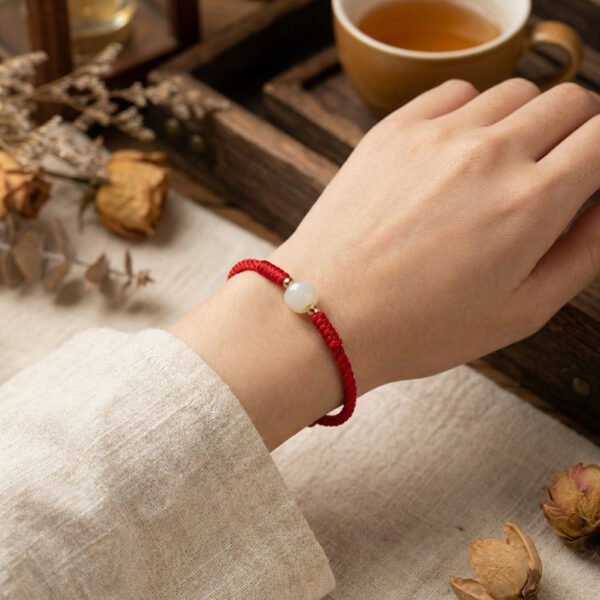 Buddha & Karma Red String Hetian Jade Stone Bracelet mySite