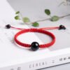 Buddha & Karma Red String Rainbow Obsidian Bracelet mySite