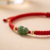 Buddha & Karma Red String Hetian Jade Wu Lou Bracelet mySite