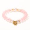 Rose Quartz Pearl Butterfly Pendant Love Bracelet mySite