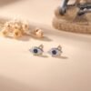 S925 Sterling Silver Mini Evil Eye Earrings