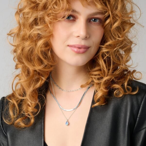 Moonstone Hidden Heart Necklace & Herringbone Chain mySite