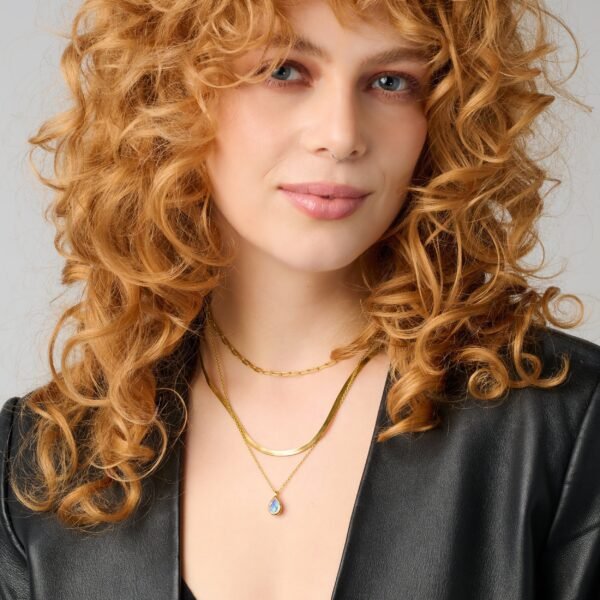 Moonstone Hidden Heart Necklace & Herringbone Chain mySite
