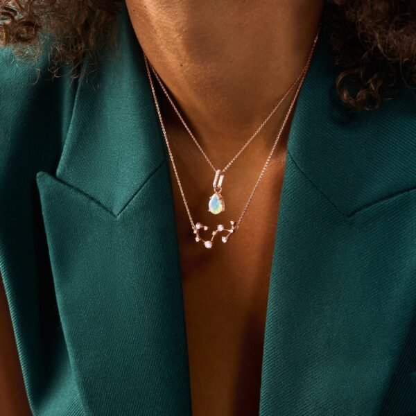 Scorpio Zodiac Constellation & October Birthstone Necklaces mySite