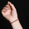 Three Beads Jade Luck Red String Bracelet
