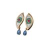 Vintage Style Evil Eye Earrings with Heart-Shaped Rhinestone