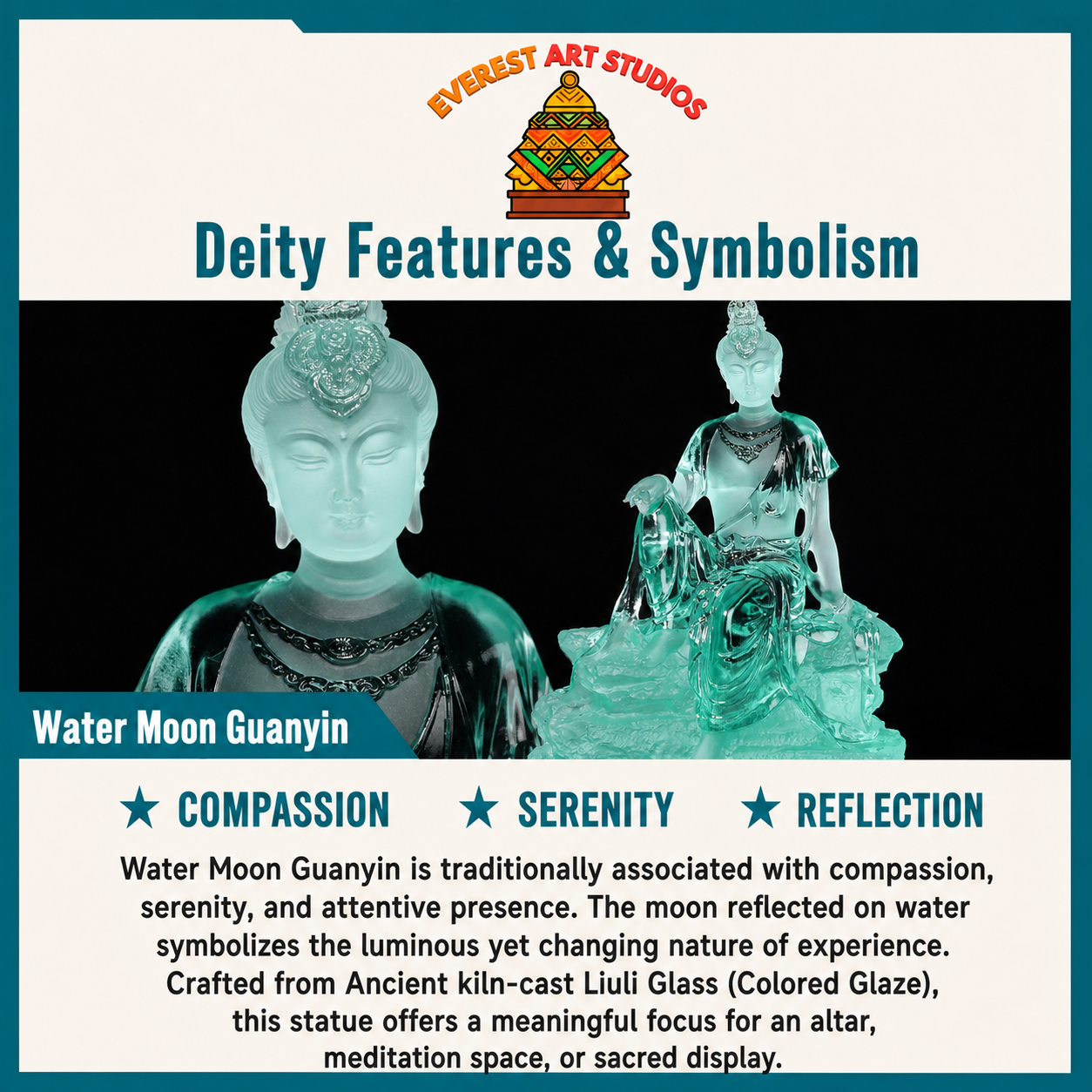 Water Moon Guanyin deity and symbolism information card