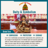 Gold-gilt Green Tara deity and symbolism information card