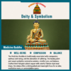 Full-gilt Medicine Buddha deity and symbolism information card