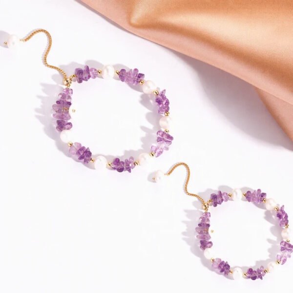 Amethyst Gravel Pearl Balance Bracelet mySite