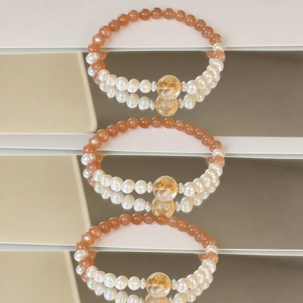 Natural Citrine Pearl Love Bracelet mySite