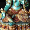 Handcrafted Green Tara Brass Statue – Nepalese Style Tibetan Buddhist Deity with Painted Back Panel (9 inch)