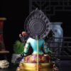 Handcrafted Green Tara Brass Statue – Nepalese Style Tibetan Buddhist Deity with Painted Back Panel (9 inch)