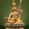 Handmade Tibetan Padmasambhava Statue – Full Gold-Plated Copper Guru Rinpoche