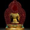 Full Gilded Green Tara Statue | Copper Buddhist Deity with Gem Inlay