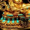 Full Gilded Green Tara Statue | Copper Buddhist Deity with Gem Inlay