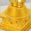Gold Gilt Brass Buddhist Stupa Pagoda | Tibetan Relic Tower | Sacred Altar & Meditation Home Decor
