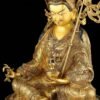 Handmade Nepalese Padmasambhava Statue - Hand-Chiseled Copper Guru Rinpoche - Rare Tibetan Buddhist Art - 21.26" Large Lotus Master Sculptur
