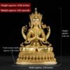Handcrafted 4-Inch Chenrezig Buddha Statue, Nepali Mercury Gold Plated Copper, Exquisite Four-Armed Avalokiteshvara, Tibetan Buddhist Art