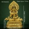 Gilded Vajrasattva Statue, 24K Gold Plated Copper Buddhist Deity, Exquisite Tibetan Buddha Figurine for Home Altar