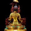 Gilded Copper Sitatapatra Statue, White Umbrella Goddess, Dukkar Buddha, Inlaid Colorful Beads, Tibetan Buddhist Art for Home Decor Altar