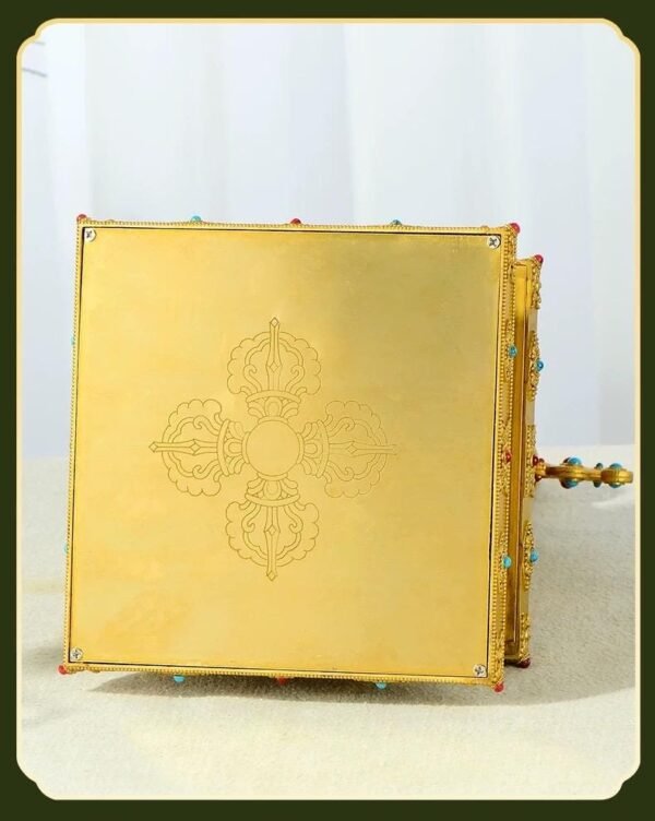 Gold Gilt Brass Buddhist Stupa Pagoda | Tibetan Relic Tower | Sacred Altar & Meditation Home Decor
