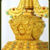 Gold Gilt Brass Buddhist Stupa Pagoda | Tibetan Relic Tower | Sacred Altar & Meditation Home Decor