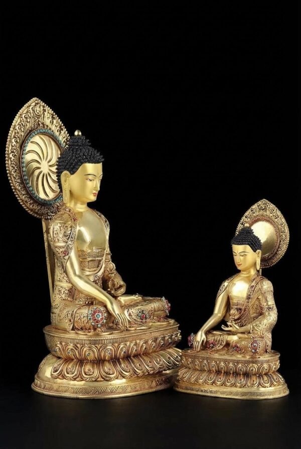 Handmade Nepal Akshobhya Buddha Statue, Copper Immovable Buddha for Home, Hand Chiseled Tibetan Art, Ritual Sculpture 10"/15"/20", Zen Gift
