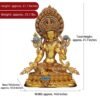 Nepali Handcrafted Green Tara Statue Gold Gilded Bronze Tibetan Buddha Goddess Figurine for Home Altar Decor, Zen Spiritual Healing Gift
