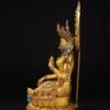 Nepali Handcrafted Green Tara Statue Gold Gilded Bronze Tibetan Buddha Goddess Figurine for Home Altar Decor, Zen Spiritual Healing Gift