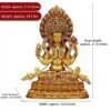 Nepali Handmade 24k Gold Gilded Four-Armed Chenrezig Statue - Tibetan Avalokiteshvara Buddha - Copper Buddhist Altar Decor - Spiritual Gift