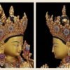 Nepali Handmade 24k Gold Gilded Four-Armed Chenrezig Statue - Tibetan Avalokiteshvara Buddha - Copper Buddhist Altar Decor - Spiritual Gift