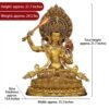 Nepal Handmade Copper Gilt Manjushri Statue, Gold Plated Bodhisattva of Wisdom, Tibetan Buddhist Altar Decor, Zen Gift