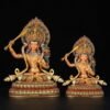 Hand Painted Manjushri Statue, Nepal Copper Colorful Bodhisattva, Wisdom Buddha Sword, Tibetan Buddhist Altar Decor, Zen Yoga Gift