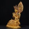 Nepali Handmade 24k Gold Gilded Four-Armed Chenrezig Statue - Tibetan Avalokiteshvara Buddha - Copper Buddhist Altar Decor - Spiritual Gift