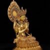 Nepali Handmade 24k Gold Gilded Four-Armed Chenrezig Statue - Tibetan Avalokiteshvara Buddha - Copper Buddhist Altar Decor - Spiritual Gift