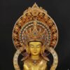 Amitayus Buddha Statue Nepal Gold Gilt Copper Long Life Buddha Statue Tibetan Buddhist Decor Buddha for Altar Home Meditation 10.6"-21.6"