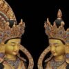 Nepal Handcrafted Ksitigarbha Bodhisattva Statue, Gilded Bronze Tibetan Buddha, Jizo Buddha Figurine, Buddhist Home Decor, Spiritual Gift