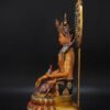 Painted Ksitigarbha Bodhisattva, Tibetan Gilded Copper Buddha Statue from Nepal, Earth Store Bodhisattva Altar Decor, Buddhist Ritual Art
