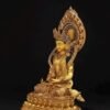 Amitayus Buddha Statue Nepal Gold Gilt Copper Long Life Buddha Statue Tibetan Buddhist Decor Buddha for Altar Home Meditation 10.6"-21.6"