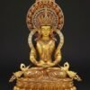 Amitayus Buddha Statue Nepal Gold Gilt Copper Long Life Buddha Statue Tibetan Buddhist Decor Buddha for Altar Home Meditation 10.6"-21.6"