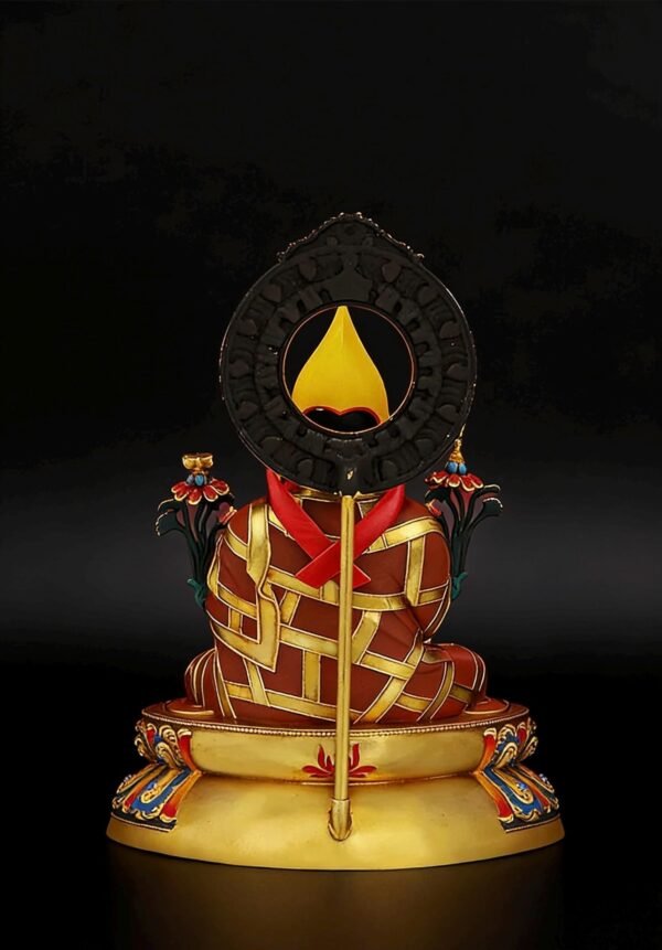Hand-Painted Je Tsongkhapa Statue - Nepal Craft Copper Tibetan Buddha Figurine for Home Altar, Buddhist Art Decor, Gelug Founder