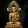 Amitabha Buddha Statue - Nepal Gilt Bronze Craft - Tibetan Buddhism Figurine, Handcrafted Medicine Buddha Ritual Decor, Spiritual Zen Gift