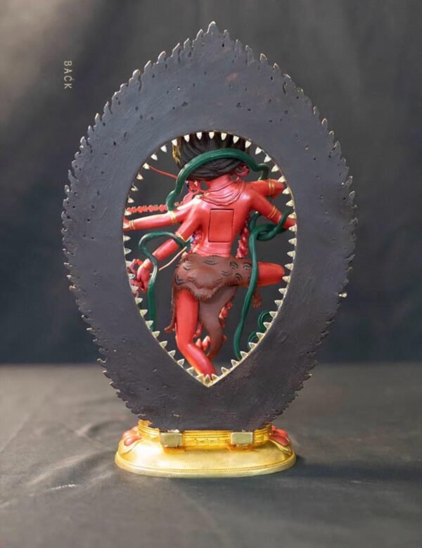 Kurukulla Statue, Tibetan Goddess of Love, Hand Painted Copper Buddhist Deity, Repousse Art, Spiritual Altar Gift, Mandala