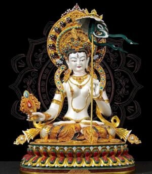 il_fullxfull.7945810975_m519 Sitatapatra Statue: Large White Umbrella Goddess Copper Buddha, Exquisite Hand-Painted Finish, Buddhist Ritual Home Altar Decor, Protective